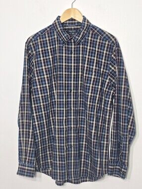 Nautica Men's Plaid Button-Down 100% Cotton Wrinkle Resistant Classic Fit Shirt